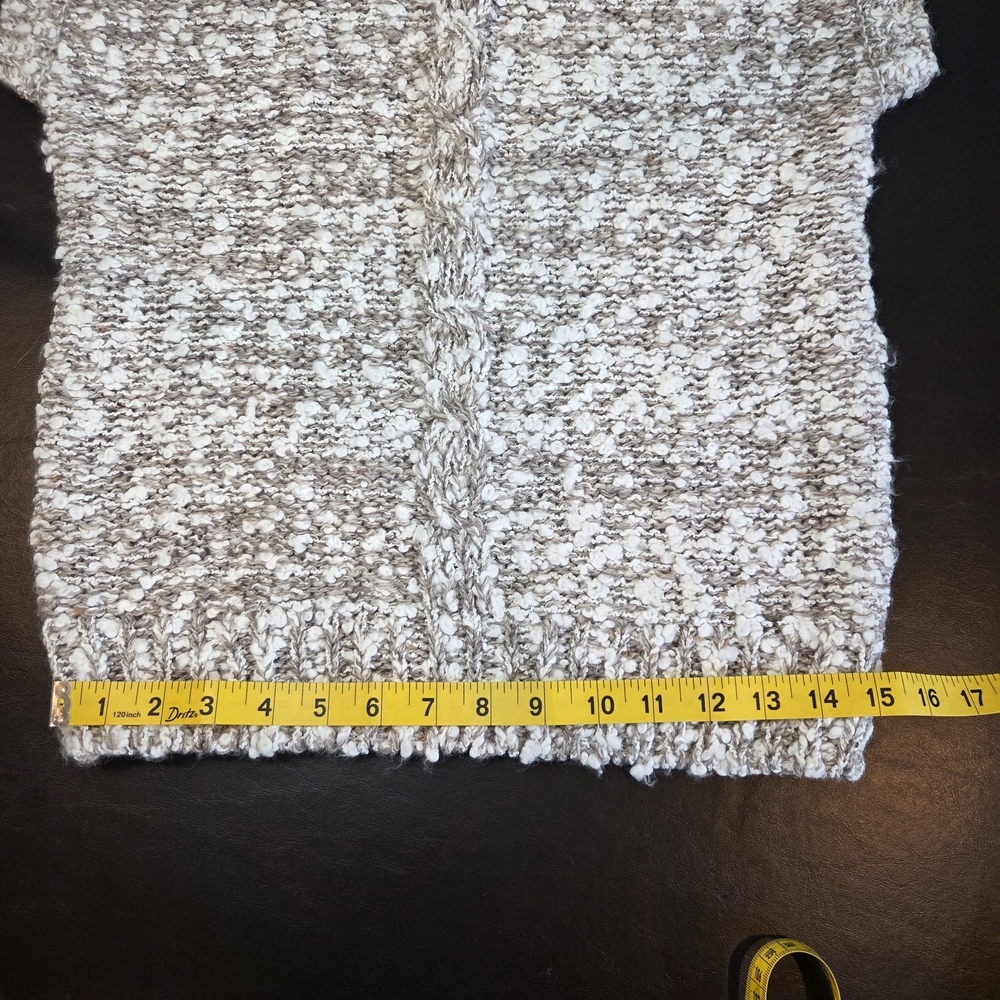 Vintage Braxton Brand Chunky Knit Sweater Vest Medium Cream Brown Marled Cable - Picture 9 of 10